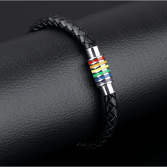 Rainbow Flag LGBT Pride Weave Plaited Bracelet