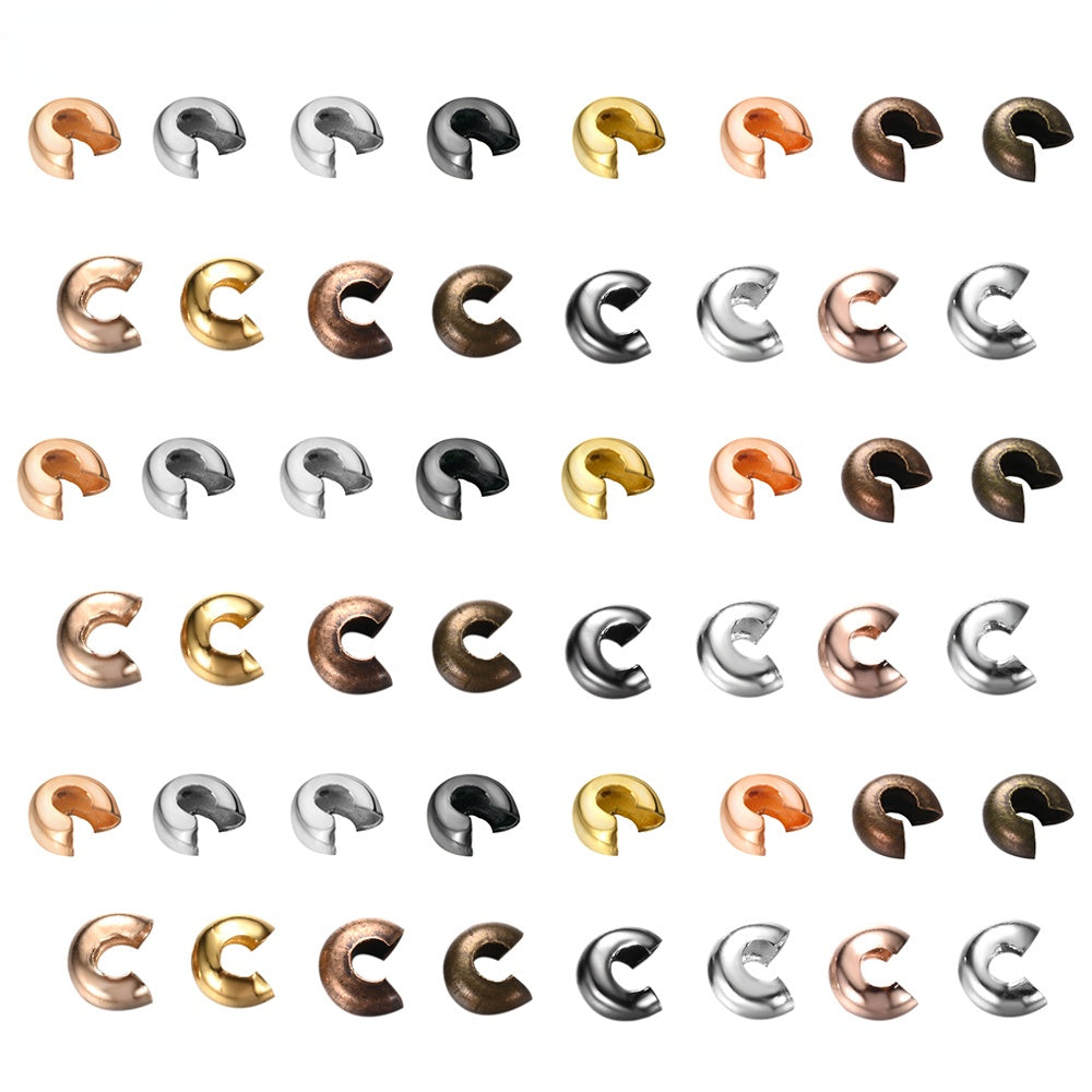 100pcs C Shape Crimp End Beads Open Stopper Beads Jewelry Making Accessories