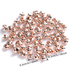 100pcs C Shape Crimp End Beads Open Stopper Beads Jewelry Making Accessories