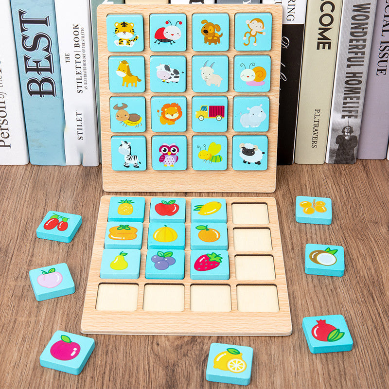 Montessori Puzzle Board Game + Photo Memory Chess