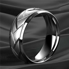 Men's Engraved Metal Band Ring 7mm Wide Size 10