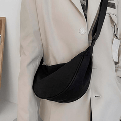 Half Moon Nylon Ladies Belt Bag Solid Crossbody Work Study