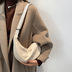 Half Moon Nylon Ladies Belt Bag Solid Crossbody Work Study