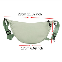 Half Moon Nylon Ladies Belt Bag Solid Crossbody Work Study