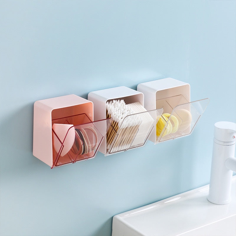 Mini Wall Organizer Makeup Pads Swab Storage Box
