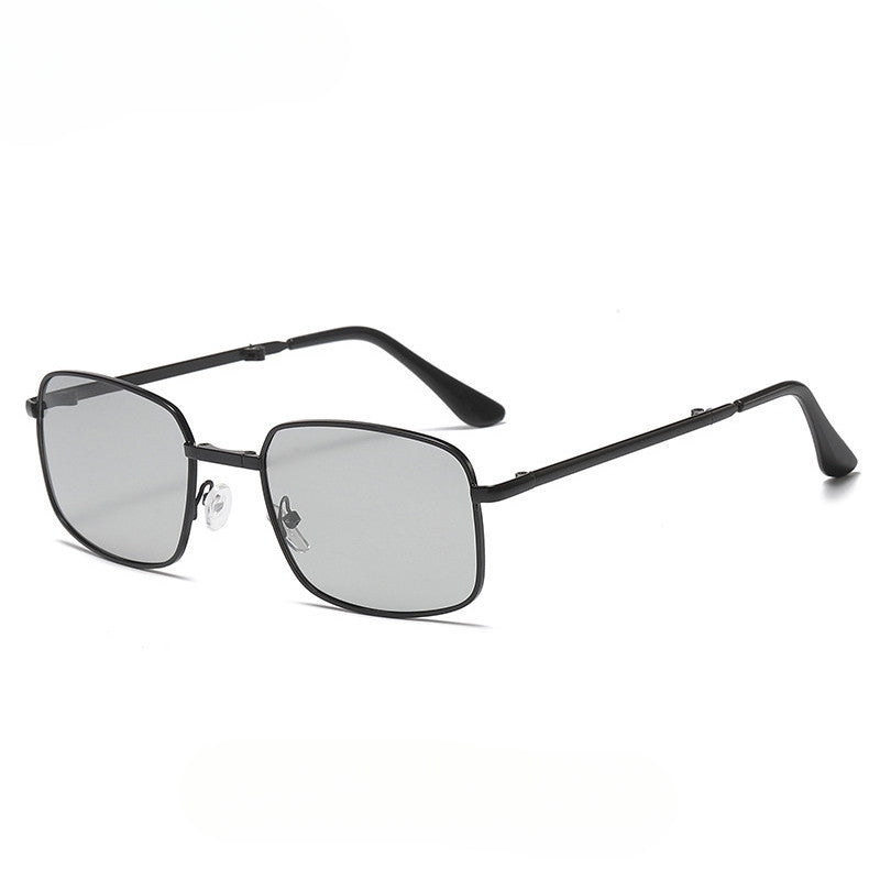 Vintage 90s Small Rectangle Sunglasses Women Unisex Metal Square Glasses