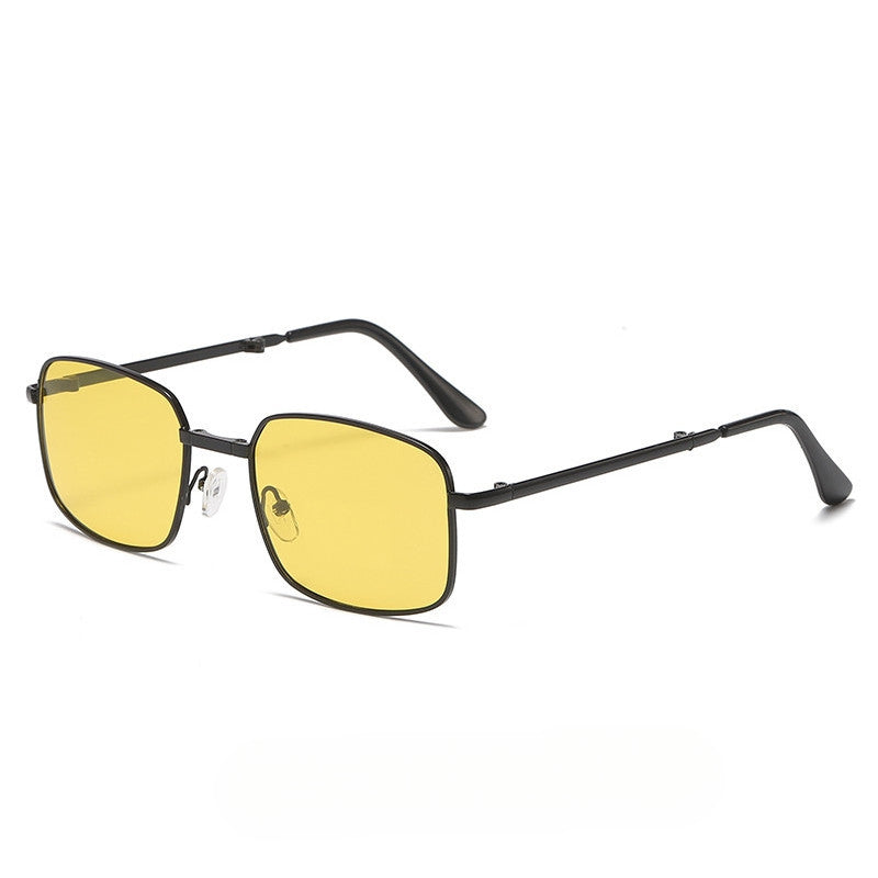 Vintage 90s Small Rectangle Sunglasses Women Unisex Metal Square Glasses