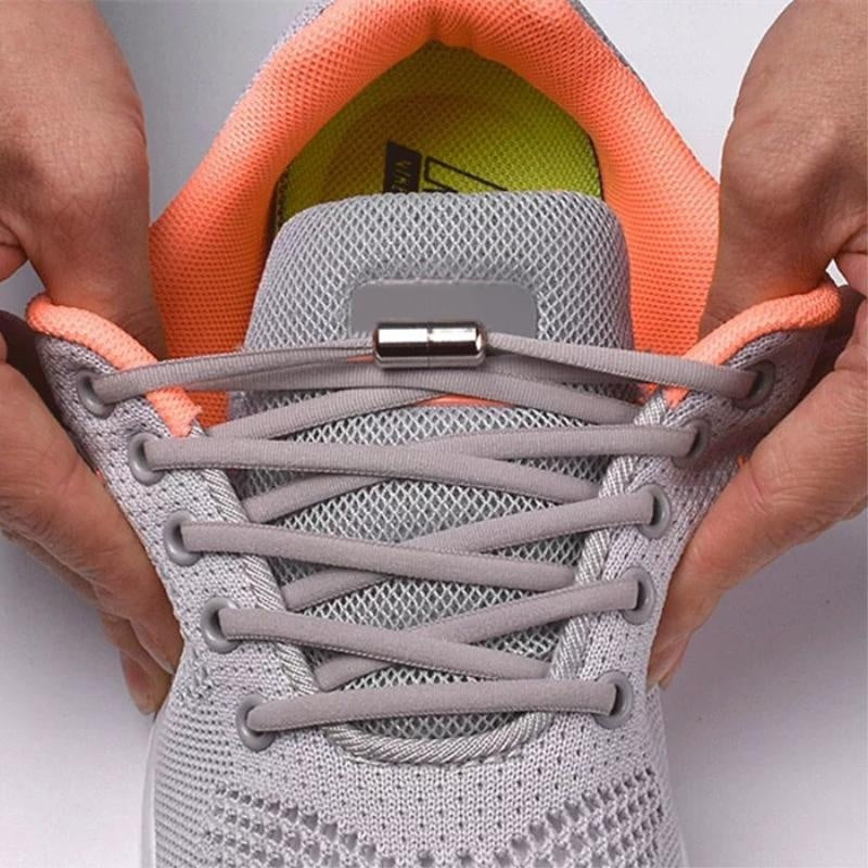 Elastic Non Tie Quick Metal Laces for Adult Sports