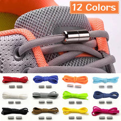 Elastic Non Tie Quick Metal Laces for Adult Sports
