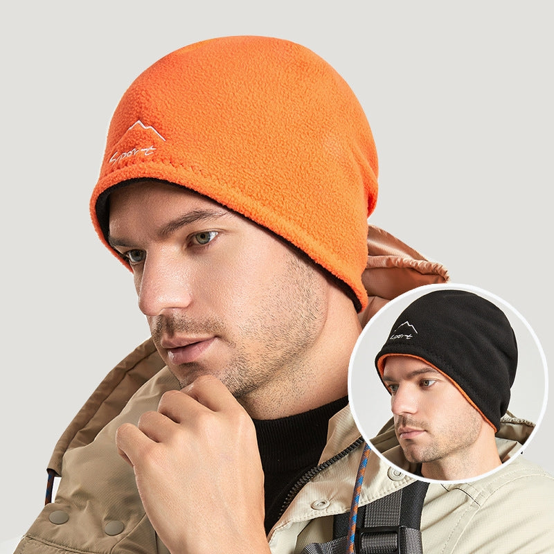 Men's Reversible Winter Beanie Cap Polar Fleece Hat