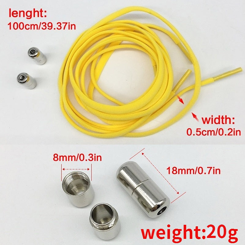 Elastic Non Tie Quick Metal Laces for Adult Sports
