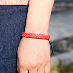 Men's Leather Bracelet Braided Adjustable Accessory