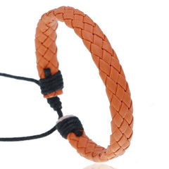 Men's Leather Bracelet Braided Adjustable Accessory
