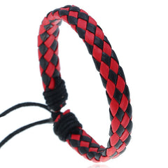 Men's Leather Bracelet Braided Adjustable Accessory