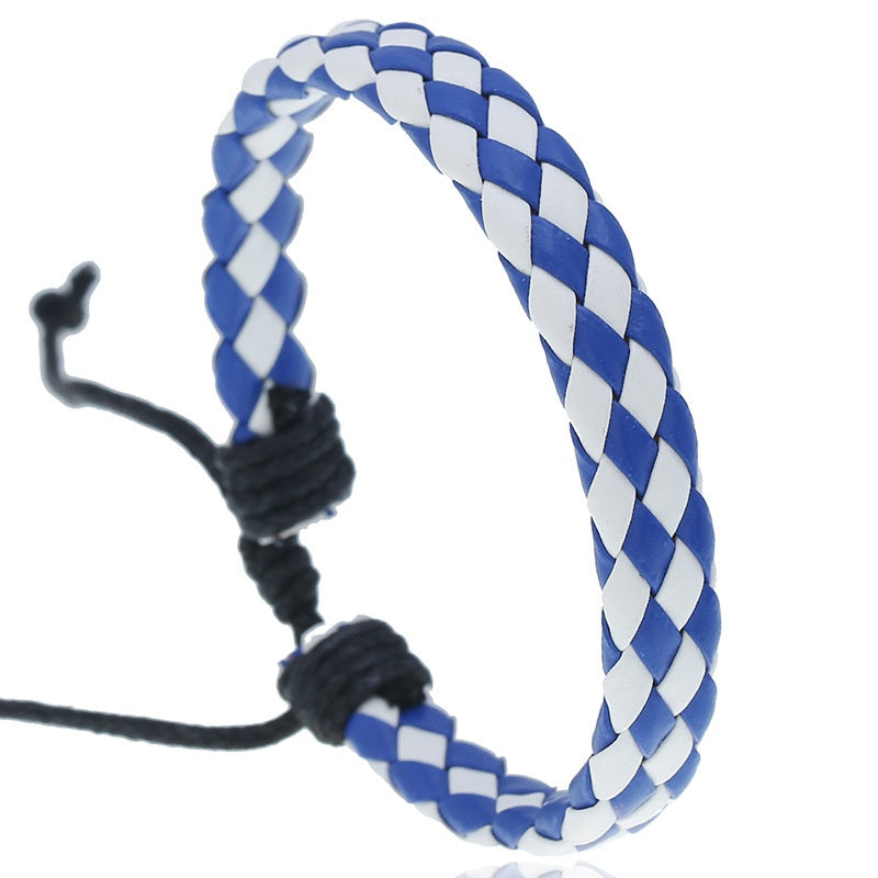 Men's Leather Bracelet Braided Adjustable Accessory
