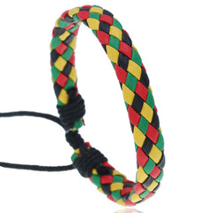 Men's Leather Bracelet Braided Adjustable Accessory