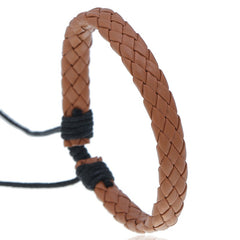 Men's Leather Bracelet Braided Adjustable Accessory
