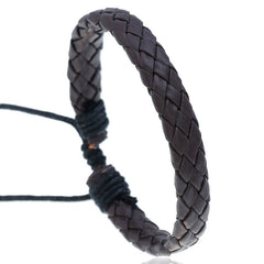 Men's Leather Bracelet Braided Adjustable Accessory