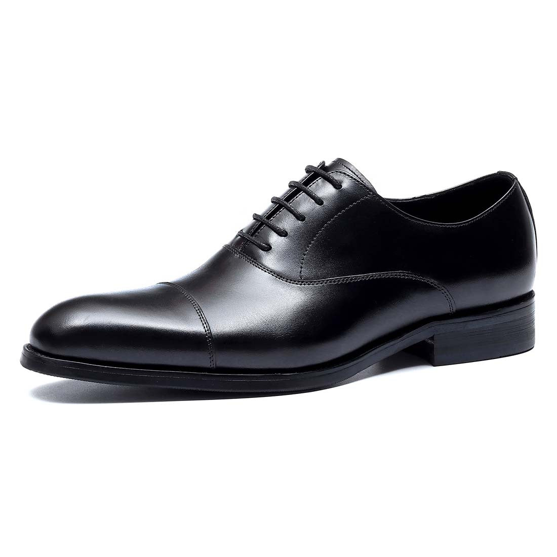 FARVARWO Men's Leather Cap Toe Oxford Dress Shoes
