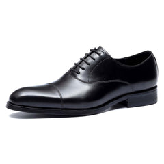 FARVARWO Men's Leather Cap Toe Oxford Dress Shoes