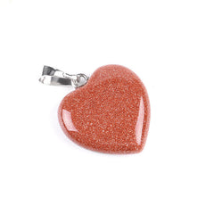 Heart Shape Natural Stone Reiki Chakra Stone Pendant Necklace