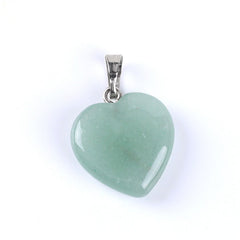 Heart Shape Natural Stone Reiki Chakra Stone Pendant Necklace