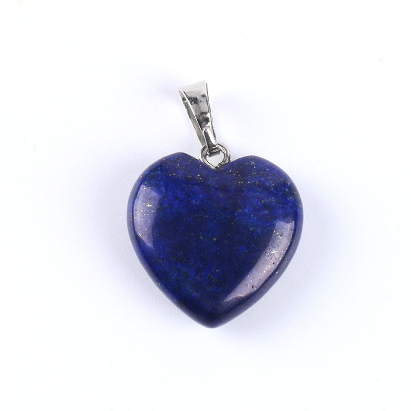 Heart Shape Natural Stone Reiki Chakra Stone Pendant Necklace