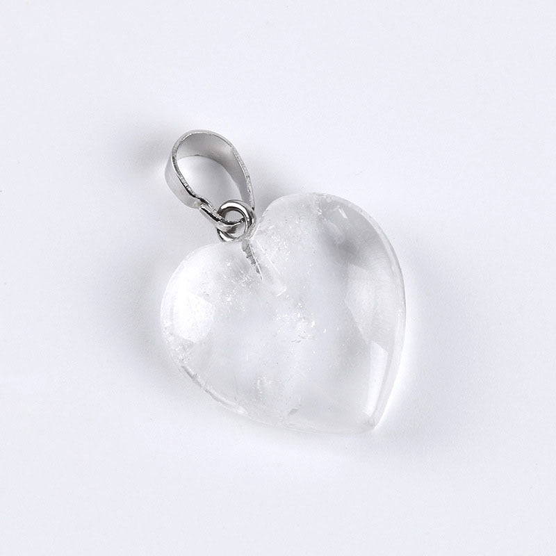 Heart Shape Natural Stone Reiki Chakra Stone Pendant Necklace