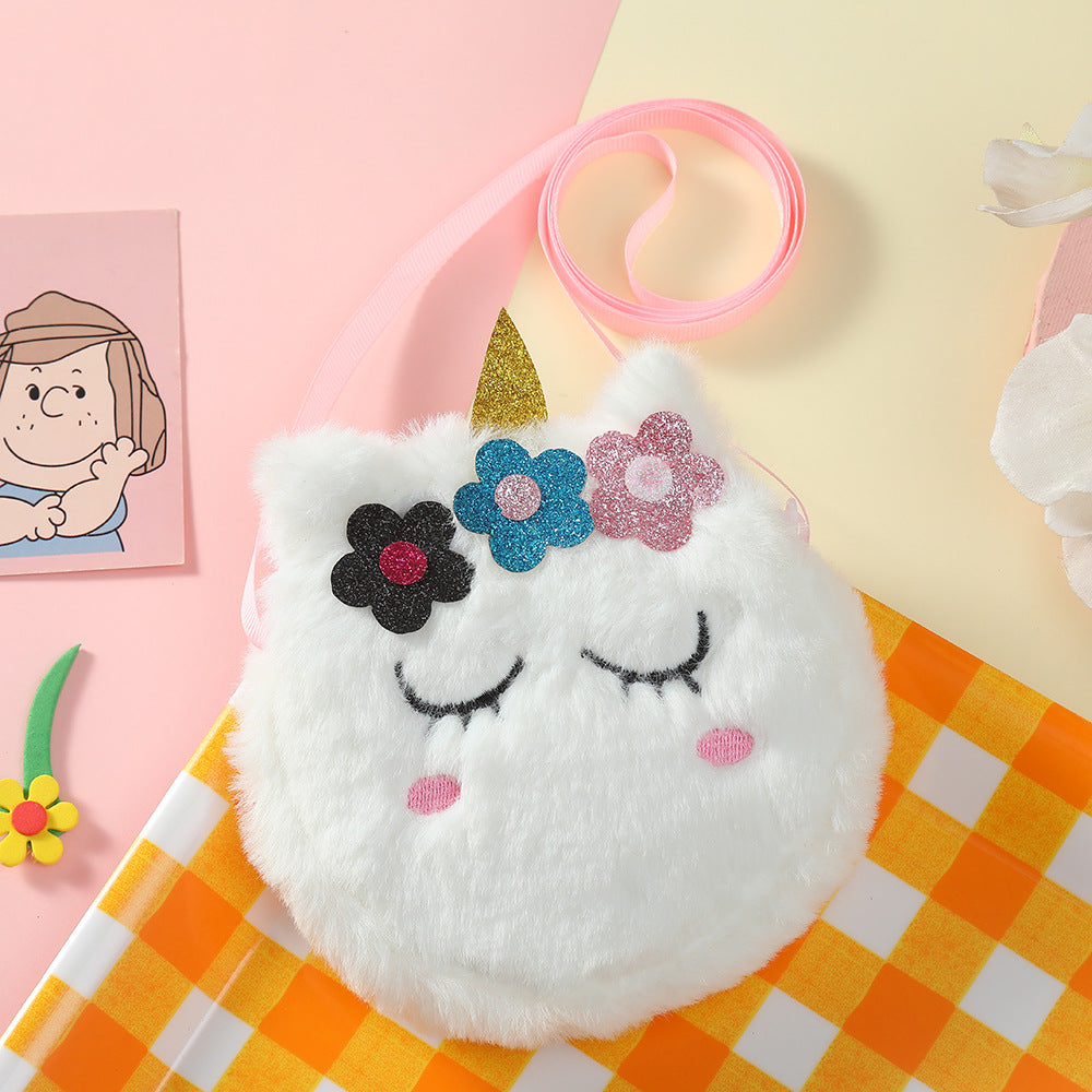 Girls Plush Unicorn Coin Purse Wallet for Kids Birthday