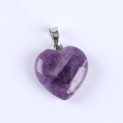 Heart Shape Natural Stone Reiki Chakra Stone Pendant Necklace