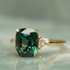 Square Zircon Solitaire Ring for Women's Engagement