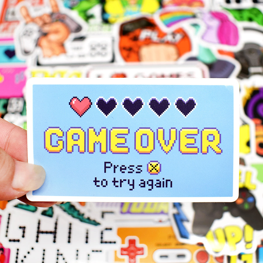 50pcs Vintage Video Game Stickers Laptop Skateboard Car Waterproof Sticker