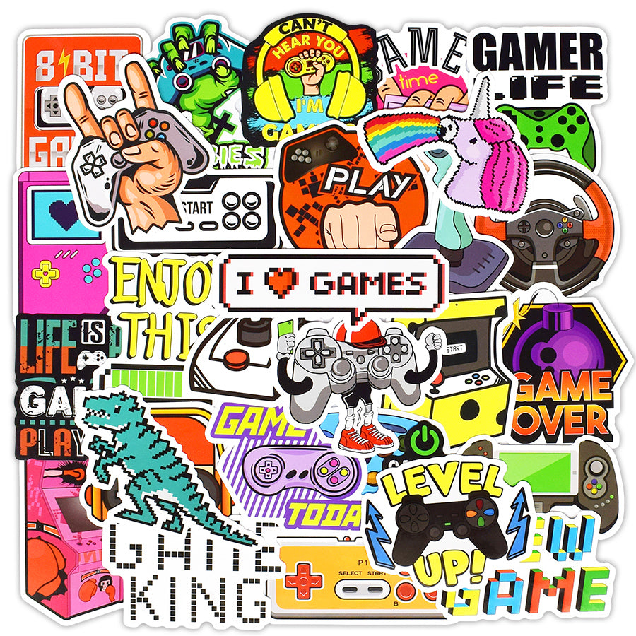 50pcs Vintage Video Game Stickers Laptop Skateboard Car Waterproof Sticker