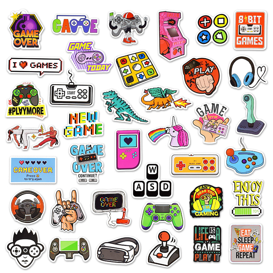 50pcs Vintage Video Game Stickers Laptop Skateboard Car Waterproof Sticker