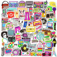 70pcs Classic 80s 90s Stickers Retro Nostalgia Stickers Waterproof Decals