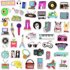 70pcs Classic 80s 90s Stickers Retro Nostalgia Stickers Waterproof Decals