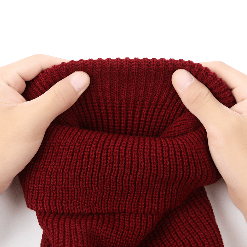 Embroidered Knit Ski Mask Winter Balaclava Hat 3 Hole Knitted Full Face Cover