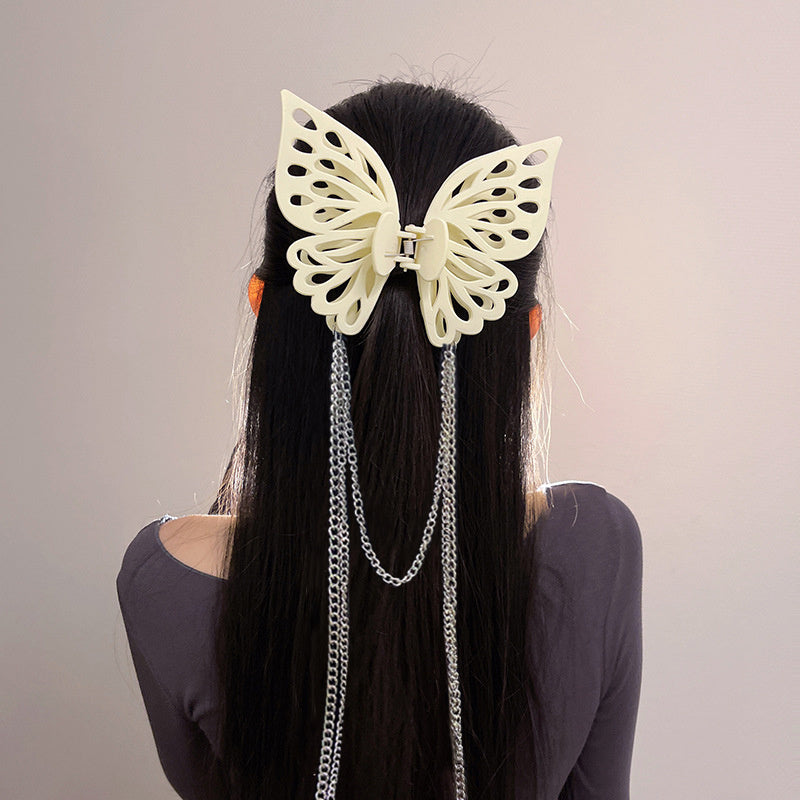 Butterfly Tassel Hair Claw Clip Strong Hold Grip Thick Hair Accessories