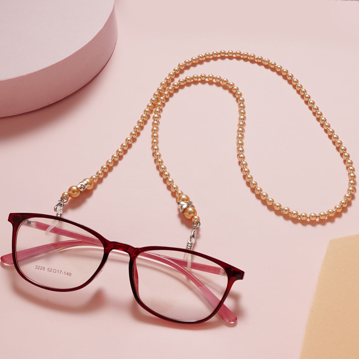 Faux Pearl Beaded Eyeglass Chain Sunglasses Holder