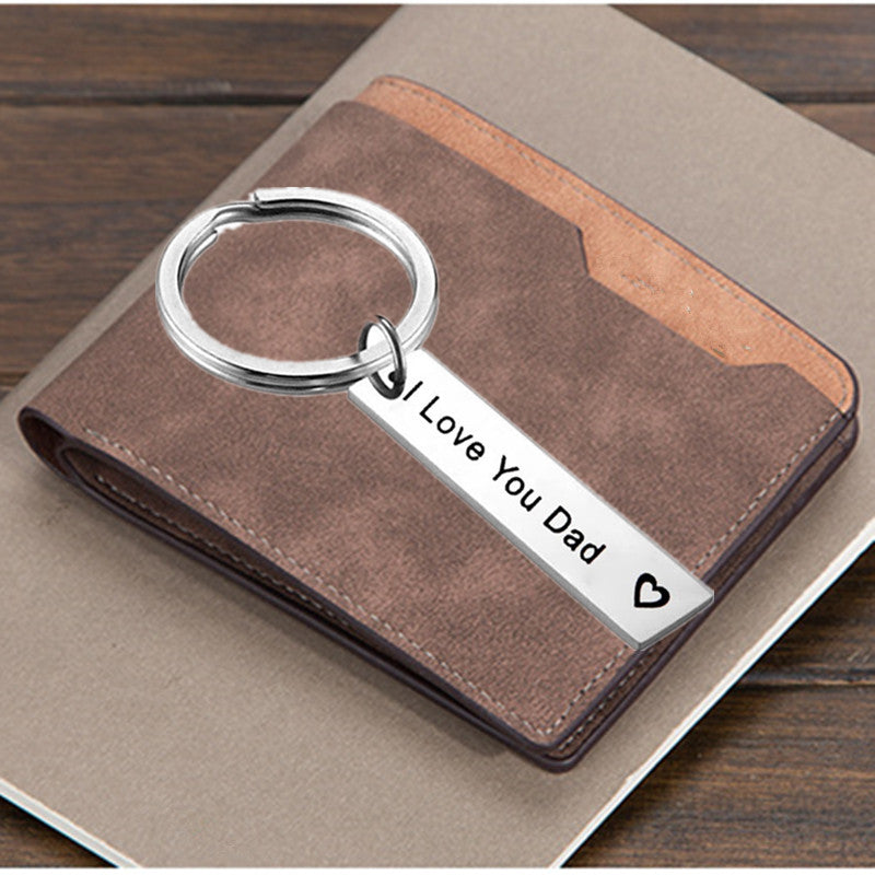 Parent Love Key Chain Stainless Steel Keyring