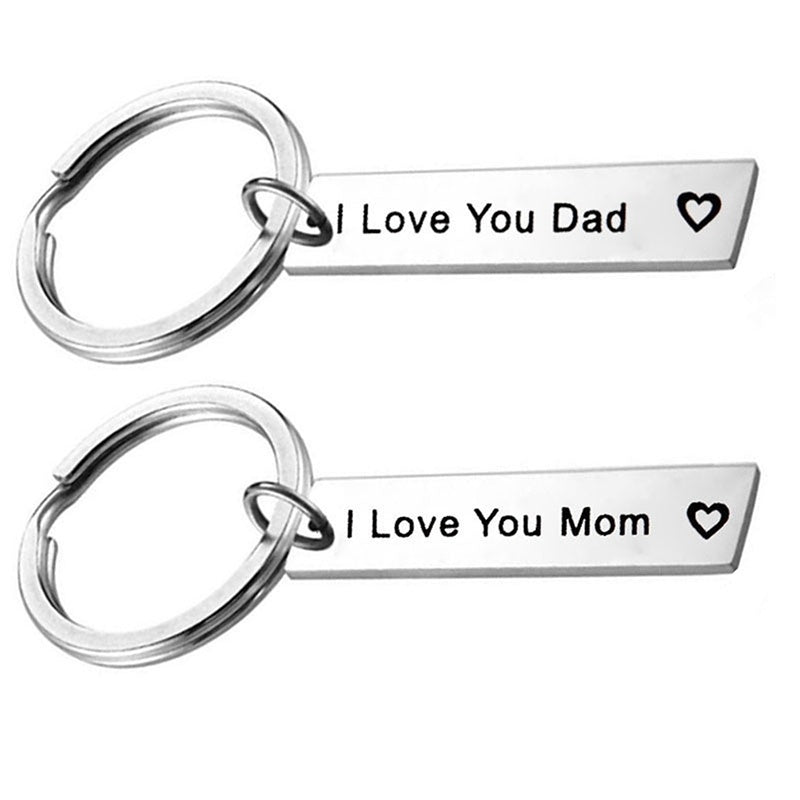 Parent Love Key Chain Stainless Steel Keyring
