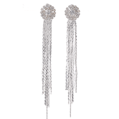Exaggerated Rhinestones Tassel Earrings For Women