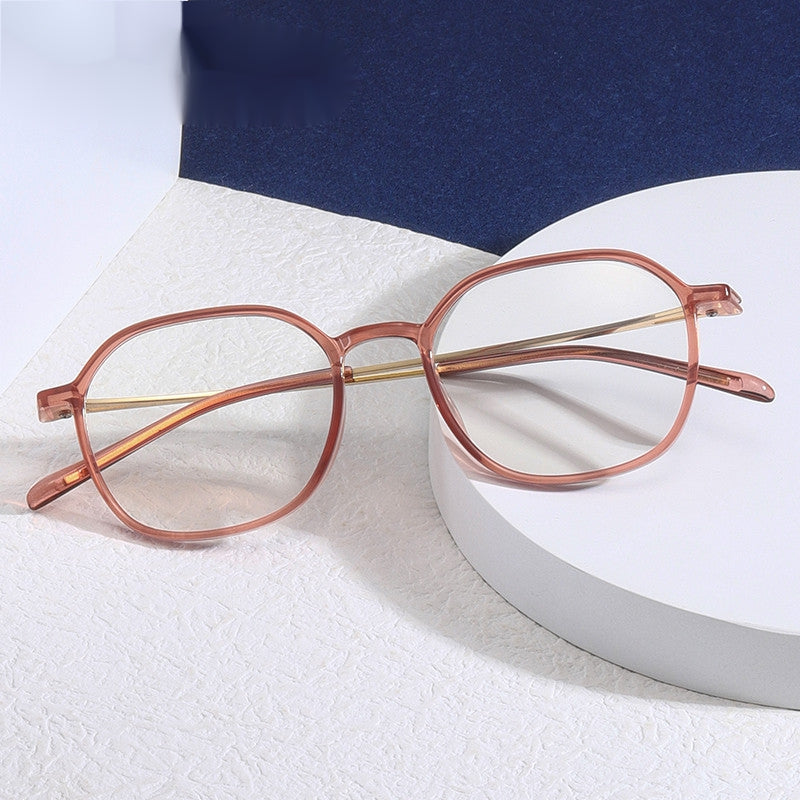 Square Anti Light Glasses For Women Men Students Retro Metal PC Spectacles Frame