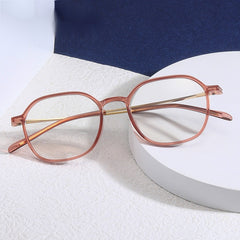 Square Anti Light Glasses For Women Men Students Retro Metal PC Spectacles Frame