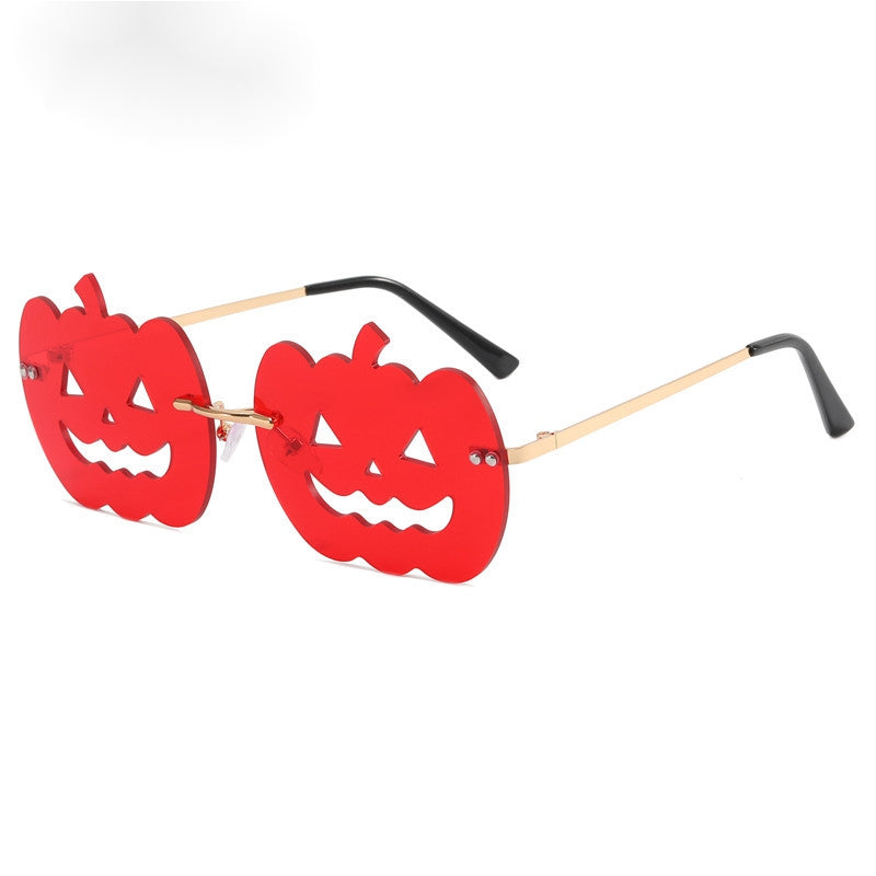 Pumpkin Hollow Rimless Sunglasses Hip Hop Women Sunshade Eyeglasses