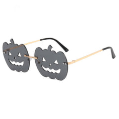 Pumpkin Hollow Rimless Sunglasses Hip Hop Women Sunshade Eyeglasses