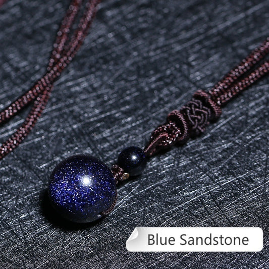 High Pure Natural Tiger's Eye Stone Beads Pendant Necklace