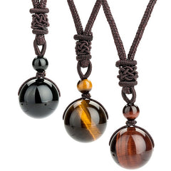 High Pure Natural Tiger's Eye Stone Beads Pendant Necklace