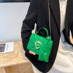 Mini Heart Quilted Shoulder Bag with Coin Purse