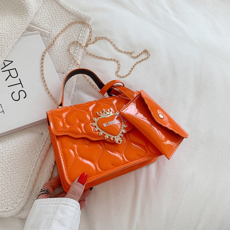 Mini Heart Quilted Shoulder Bag with Coin Purse